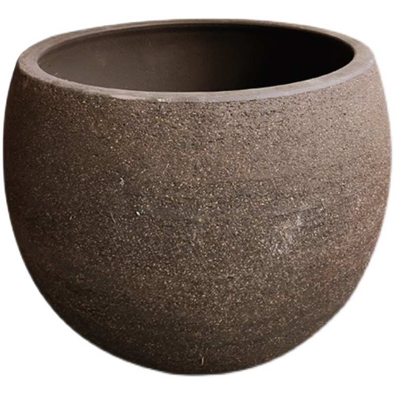 特大口径黑陶紫砂粗陶花盆户外无釉素烧陶瓷陶罐阳台鱼缸养鱼种树