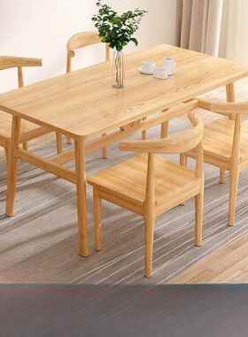 桌椅餐组合快餐店餐厅面济馆早餐店经酒型饭桌店商用饮MOH长方形