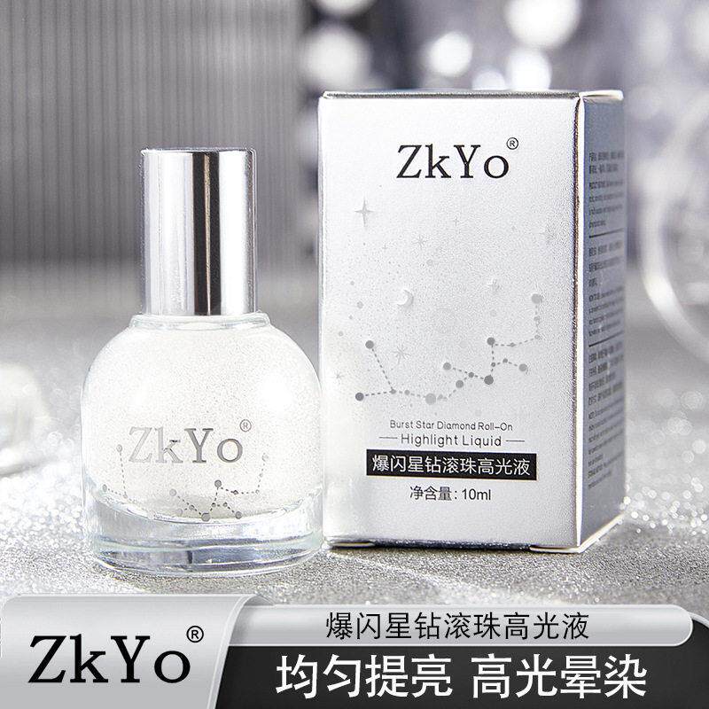 爆闪星钻滚珠高光液！精准提亮鼻梁眉骨滚珠叠加多层闪成行走银河