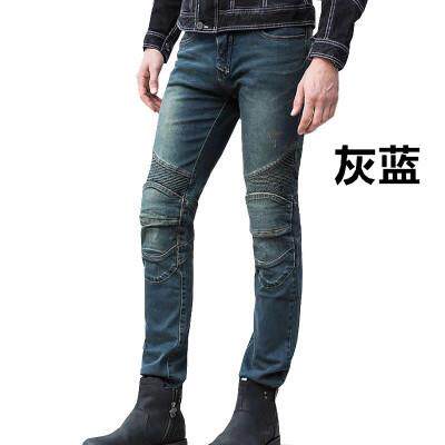 高档uglyBROS机车牛仔裤行服防摔哈裤雷四季带护具裤高弹修骑身男