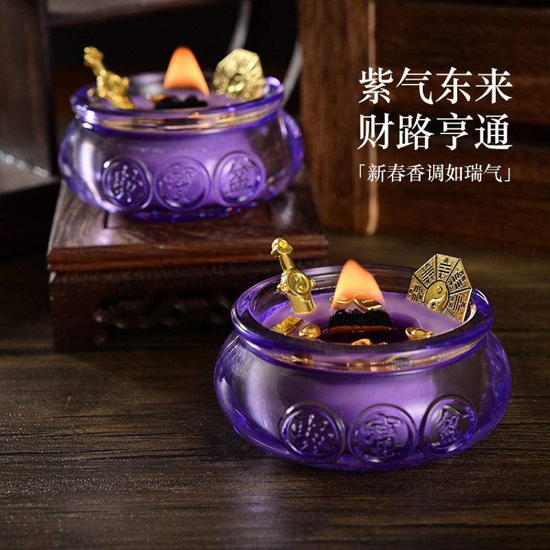 紫气东聚宝盆香薰蜡烛蜡烛蜡片