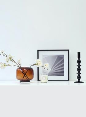 现代样板间简约软装饰品客厅玄关桌面彷真花蜡烛家居摆饰ZH3918