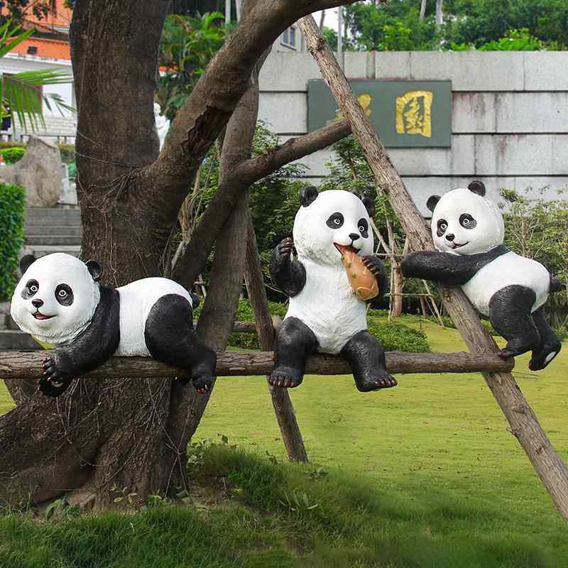 2106熊雕塑小摆件户造外花园装饰摆设景艺品仿工真动猫物摆件园艺