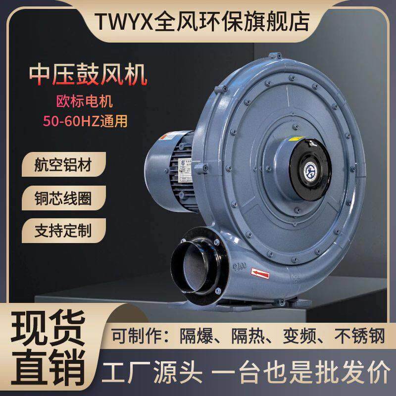 5.kw低噪音风机层759共挤吹三膜机械专用中5压风机500w透浦7式鼓
