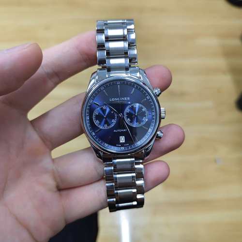 稀缺款9.8新 浪琴名匠钢自动机械腕表40MM计时男表L2.629.4.92.6