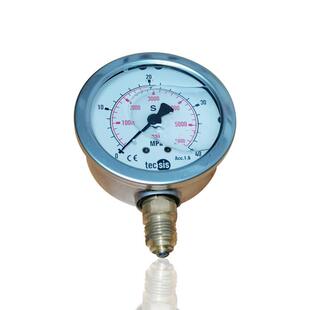 德国泰科斯压力表tecsis不锈钢压力表耐震充油YN63 5800PSI 40MPA