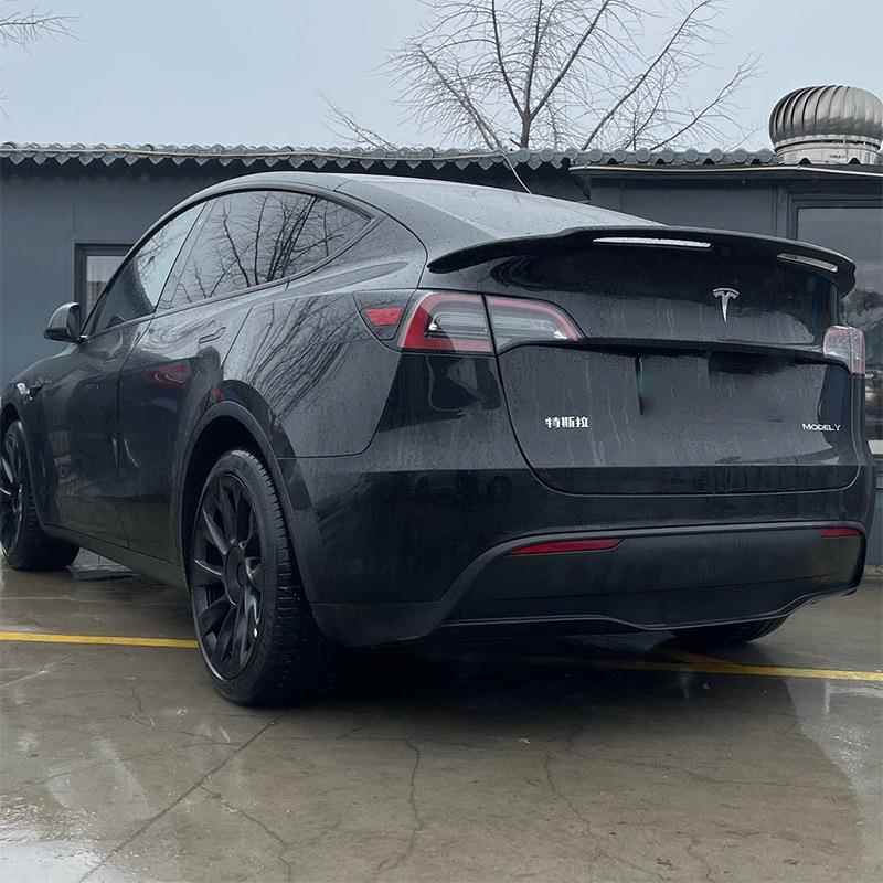 适用于特斯拉modelY改装尾翼镂空尾翼CMST款式碳纤维纹路小尾翼外