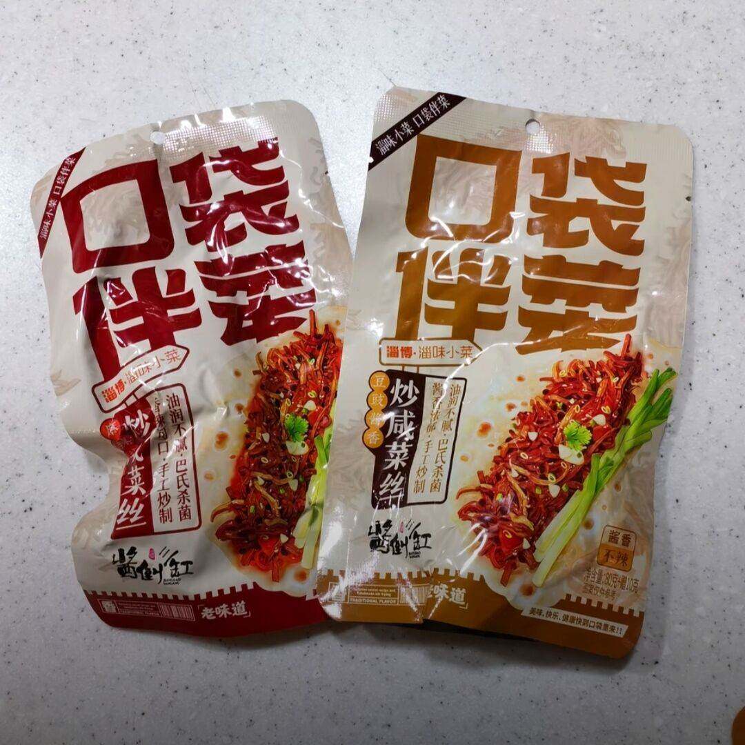【酱倒三缸口袋伴菜】山东淄博特色炒咸菜丝酱香麻辣下酒菜脆嫩