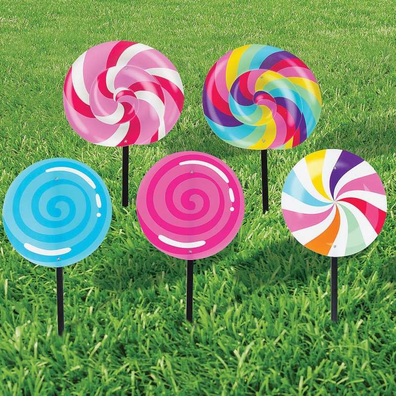 棒棒糖婚礼聚会插牌主题派对场地布置道具 户外塑料插牌 拍照插牌