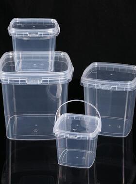 2升方形桶透明塑料桶包装桶带盖圆桶小桶水桶化工桶pp白色