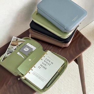 A6活页本外壳拉炼 包手帐本旅行手账本存钱本笔记本商务工作记 炼