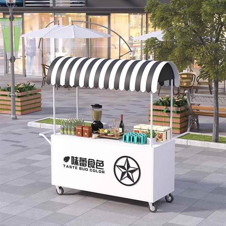 夜市摆摊车手推车地推创业商业美食街饭图手抓饼集市庙会摊位小吃