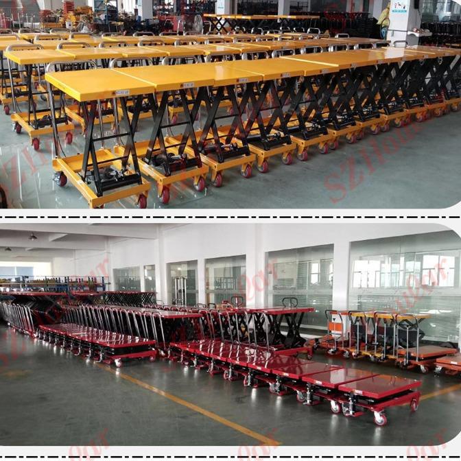 非标液压平台车手动升降车移动式液压手推车加滚筒滚珠风情罩