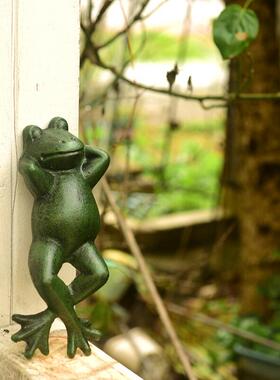 铸铁懒青蛙动物装饰品躺椅青蛙花园装饰园艺杂货欧洲风格