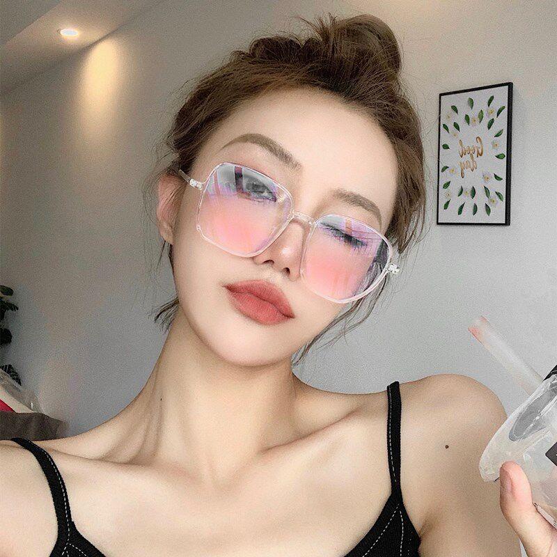 素颜神器纯欲腮红眼镜女韩版潮近视可配有度数渐层眼睛框大脸显瘦