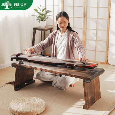 可折叠桐木古琴桌凳便携式禅意琴台古筝桌新中式国学桌共鸣矮琴桌