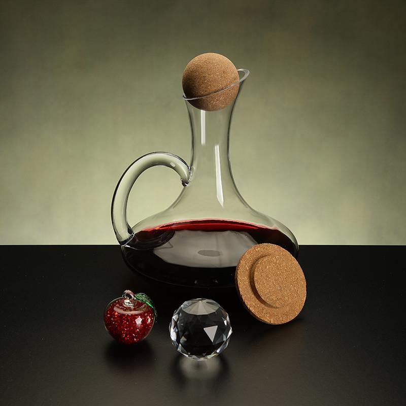 醒酒器红酒塞人造水晶玻璃家用快速葡萄酒分酒器圆形防尘玻璃盖套图片