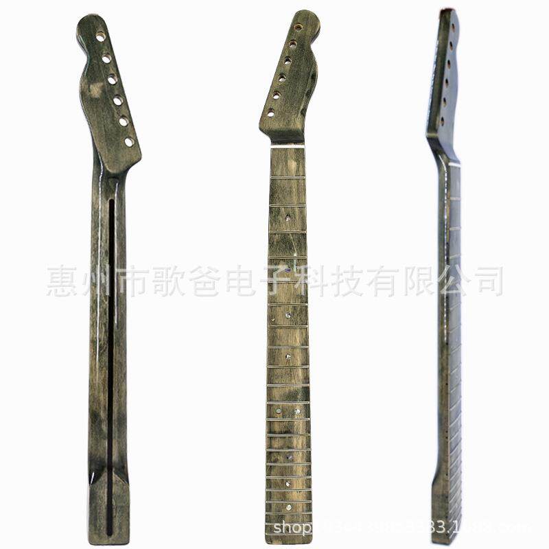 乐器配件电吉他琴柄TL虎纹枫木背中线擦色本色亮光的21品一