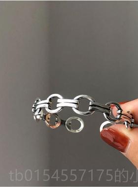 正品射25银个9性平打手复古手工1镯8K金飞鸟线錾刻开口镯小众首饰