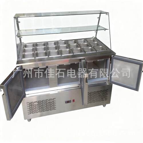 厂家供应 水果甜品冷藏柜 110V Salad Cooler 抓码柜 沙拉展示柜