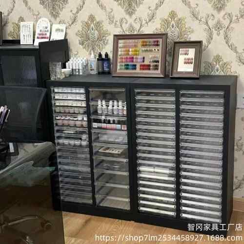 A智1306人收藏文】YFW美甲收纳柜美甲店甲油胶多层平底件【柜抽屉