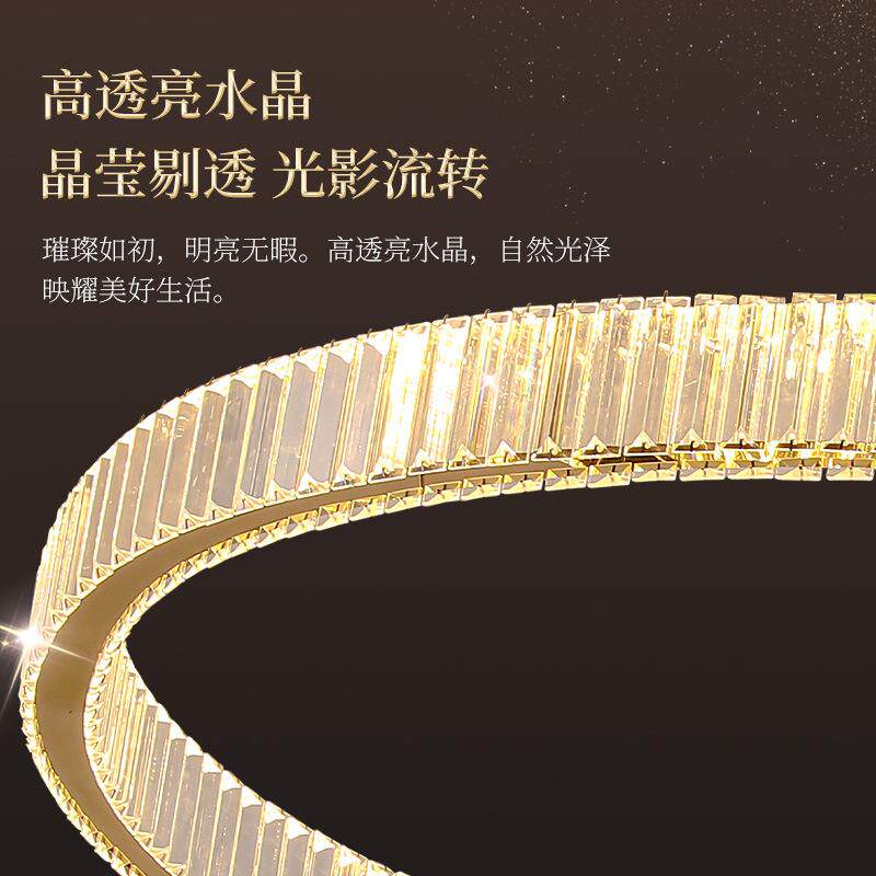 别墅复式楼大吊灯楼梯间loft公寓现代简约轻奢水晶挑高客厅长吊灯