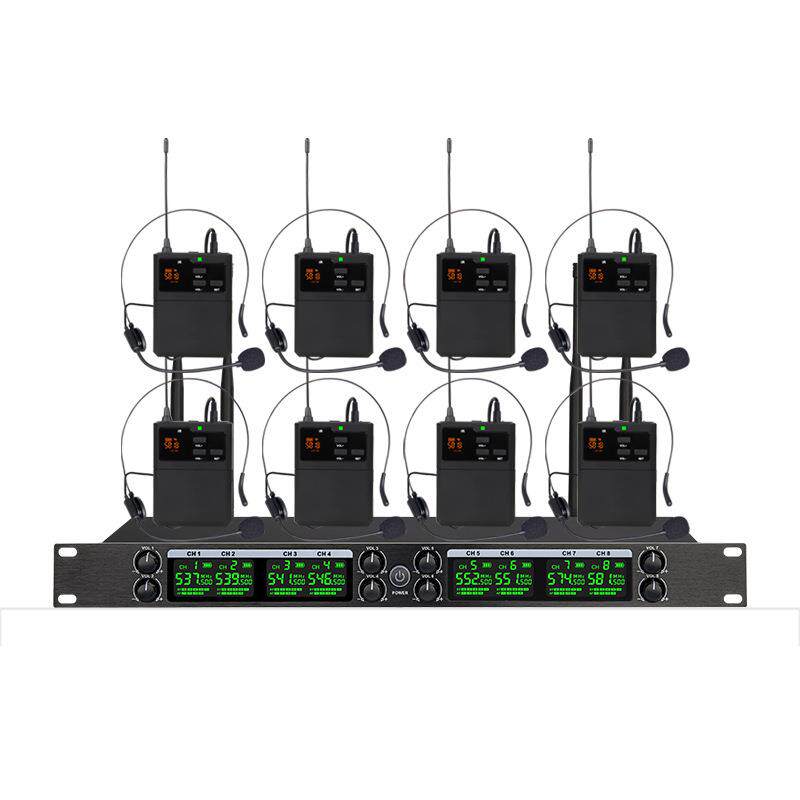 专业无线领夹麦克风一拖八户外演出会议K歌舞台唱歌卡拉OK话筒