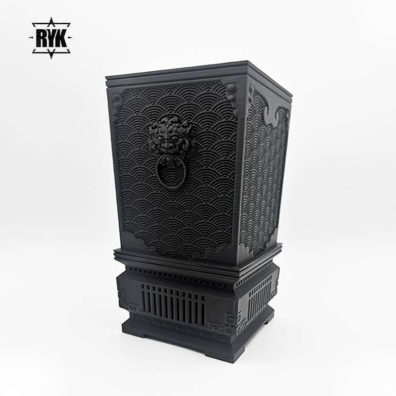 鳞纹黑方盆塑料小方盆块根多肉植物专用盆景盆透水透气方形高花盆