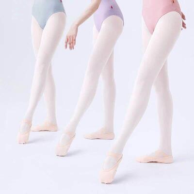 Girls Women Footed Ballet Tights Microfiber White Black Ball