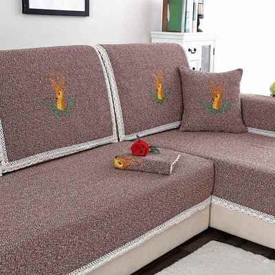 新款一灰生缘沙发垫四定季巾通用防滑高档棉麻全包盖三人沙发套罩