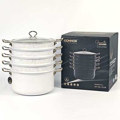 铝不粘无油烟大理石4层不粘蒸锅nonstick 4layers steamer 30cm