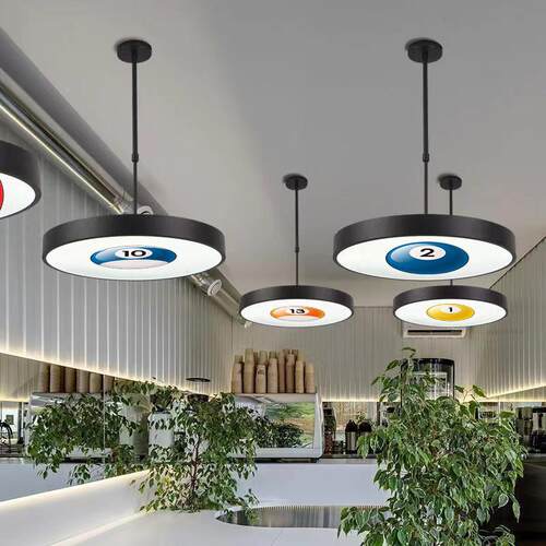 来图可定台球图案吸顶灯店铺装修装饰照明灯具房间灯具台球室灯