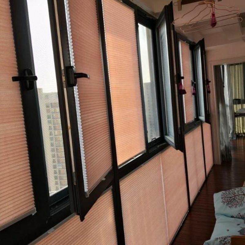 百叶窗帘卫生间厨房内开倒窗蜂窝帘阳台遮光卷帘升降边锁式蜂巢帘
