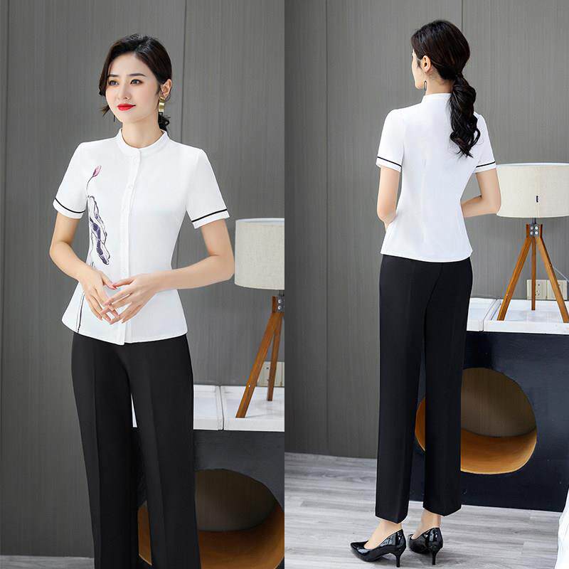 新款足浴技师工作服女理疗足疗店中式养生套装高端美容院服装