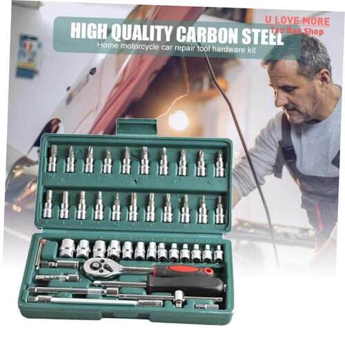 46pcs Tool Sets Car Repair Tool Kit Wrench Set Head Ratchet