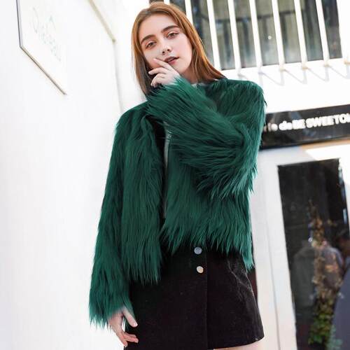 Imitation fur long fur women's short jacket
