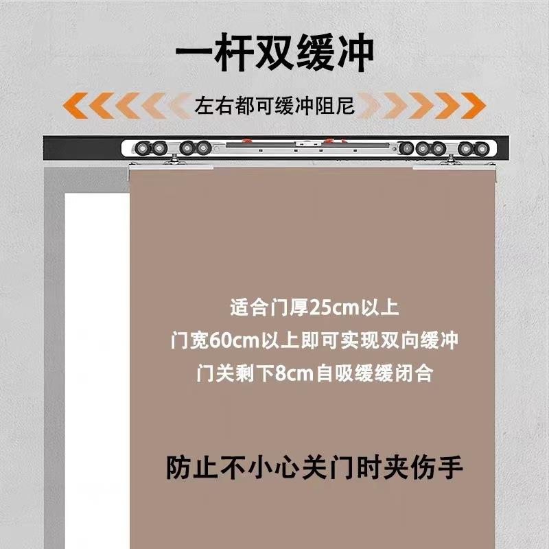 佐致(收新款吊移轮木门衣柜阻尼推拉门滑冲铝合金轨道门液压双向