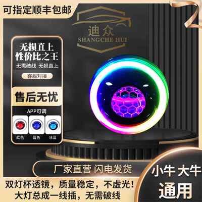 小牛NQI大牛N7台邦N9哈林N1大灯总成M-N系85瓦双灯杯蜂窝高清透镜