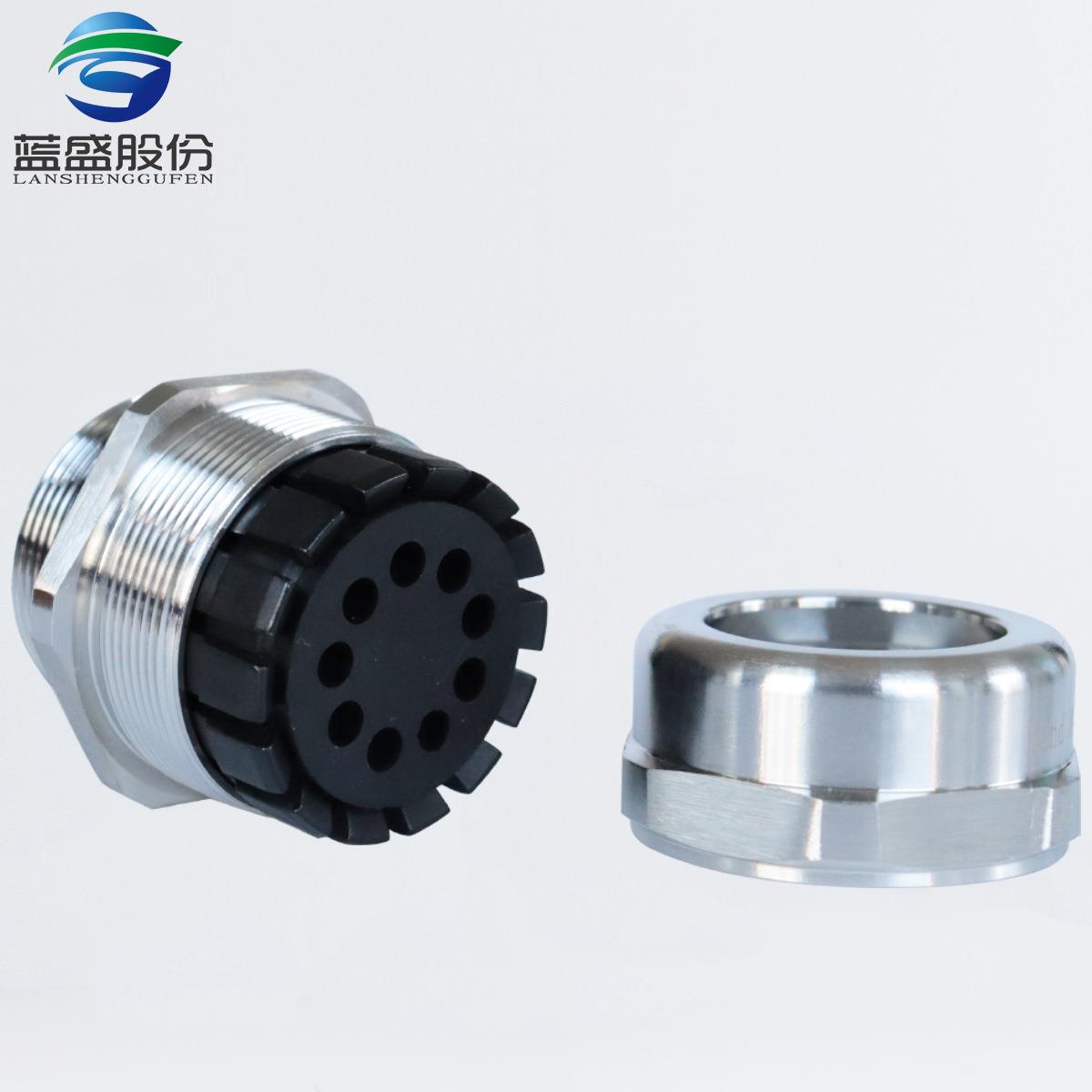 蓝盛 九孔不锈钢电缆防水接头M40PG36DN32DN38系列多孔金属格兰