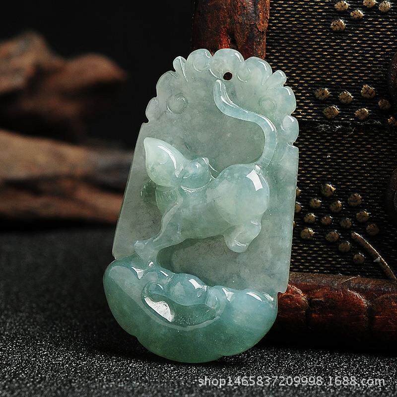 天然A货油青缅甸翡翠鼠牛虎兔龙蛇马羊猴鸡狗猪吊坠 玉石生肖挂件