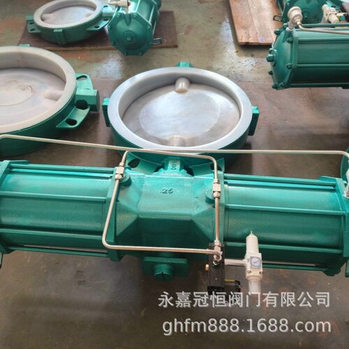 氟衬氟对夹蝶阀  气动氟衬蝶阀 D671F冠桓46-16C DN100全衬蝶阀