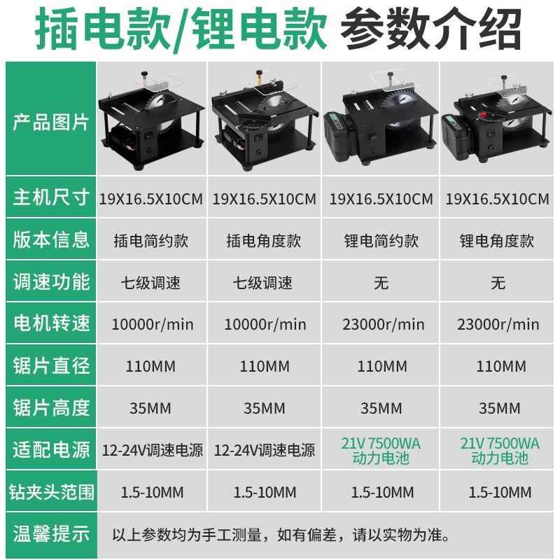 微型迷小台锯木工锯电锯台磨你机模型推台锯携式小型默认项便切割