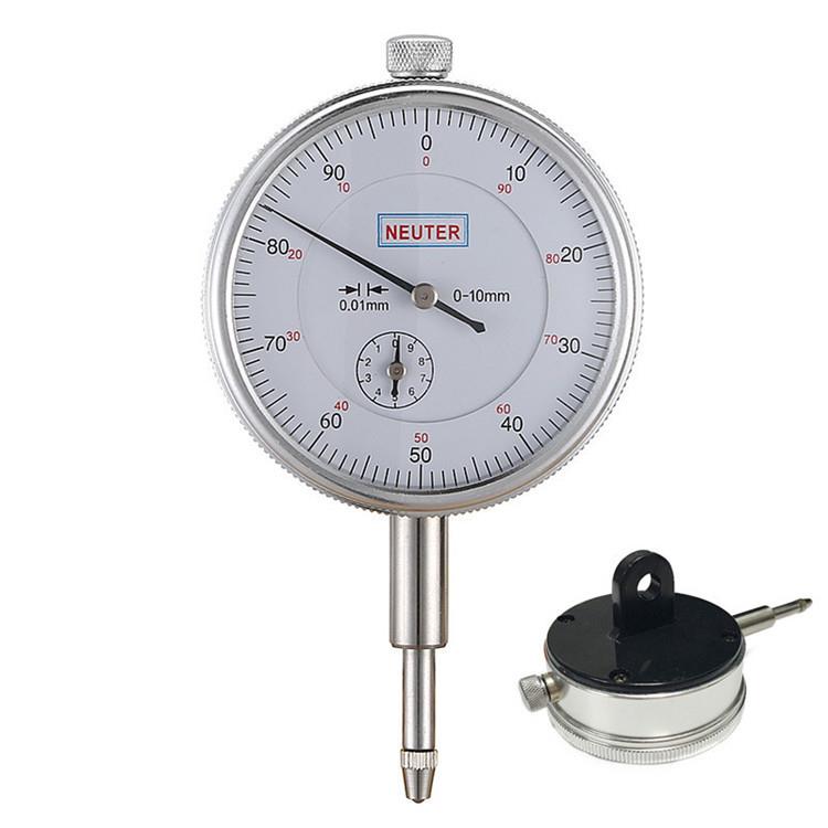 百分表0-10mm/0.01mm机械指示表带耳铝合金外壳