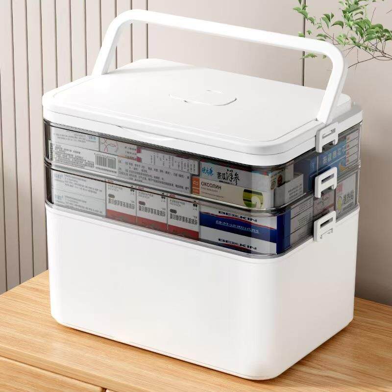 家用应急医疗箱儿童紧急药品大容量药箱带盖密封收纳箱家庭装