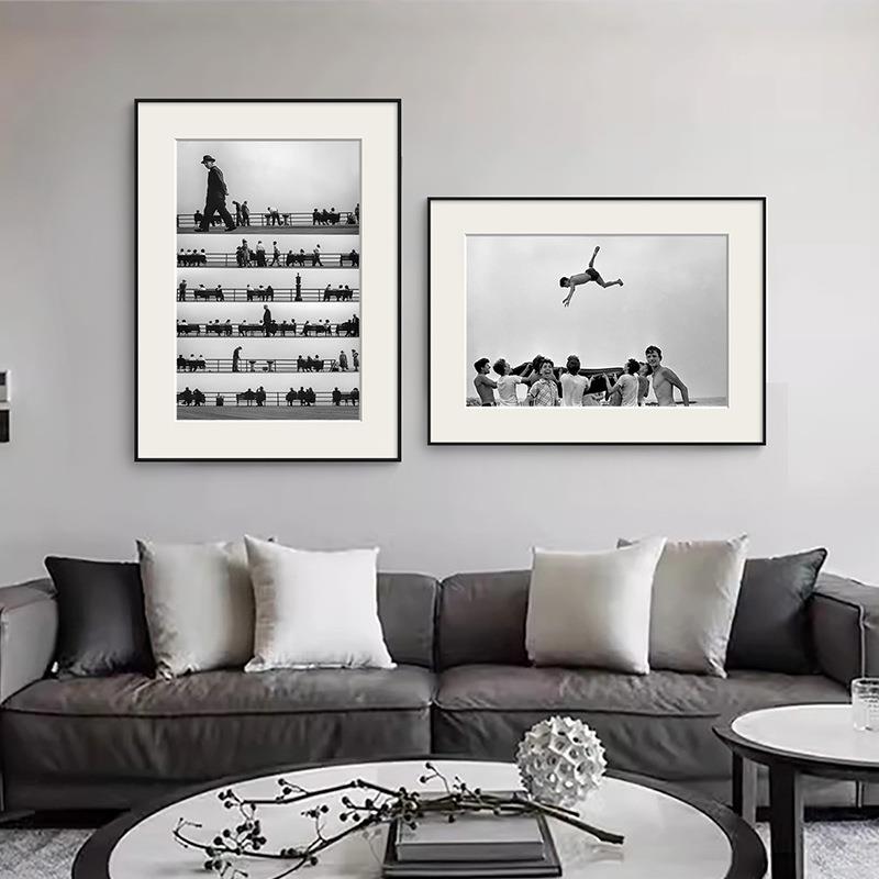 现代简约黑白摄影装饰画客厅沙发背景餐厅壁画酒店样板间艺术挂画