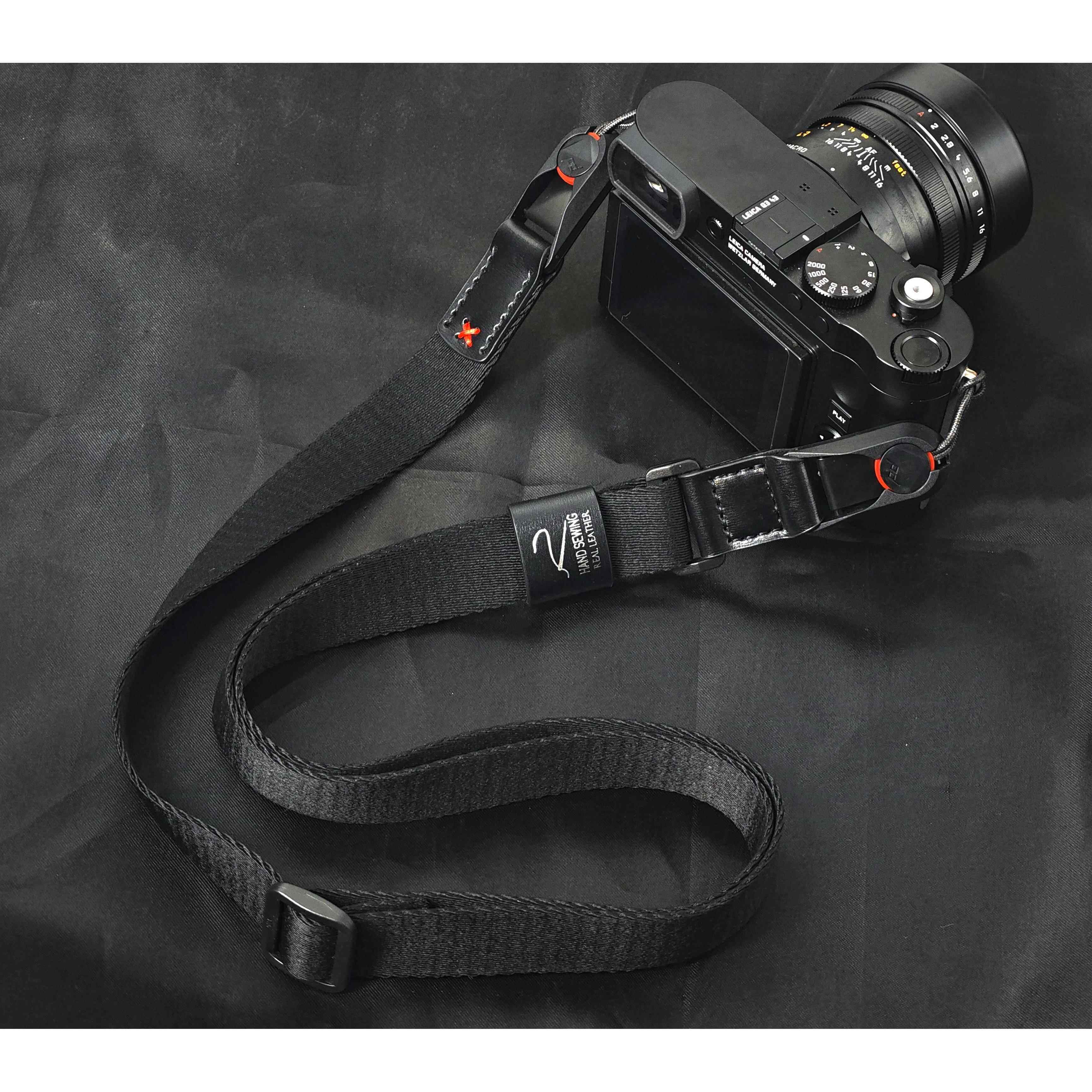 手工真皮可调节长度快拆扣相机扁挂绳肩带织带宽度2.5cm高舒适度