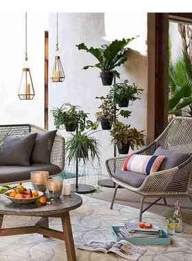 户外桌椅阳台藤茶椅休网红几三外件套单人闲家具沙发58257室庭院