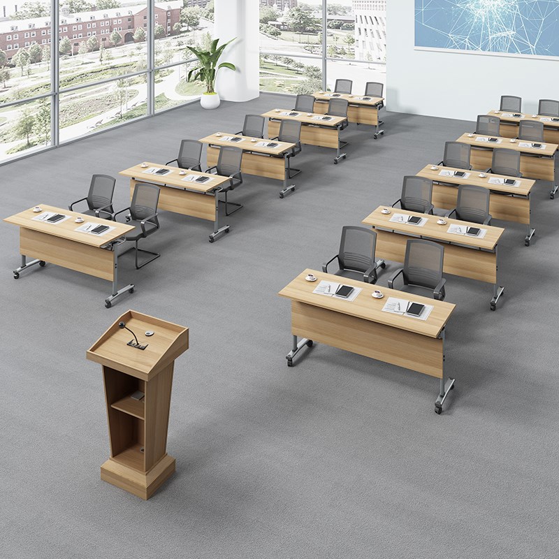 培训桌椅组合折叠会议桌培训机构辅导班课桌椅拼接版条形桌移动桌