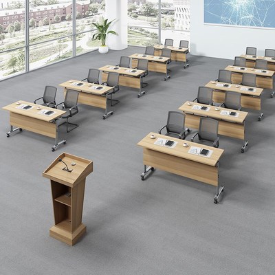 培训桌椅组合折叠会议桌培训机构辅导班课桌椅拼接版条形桌移动桌