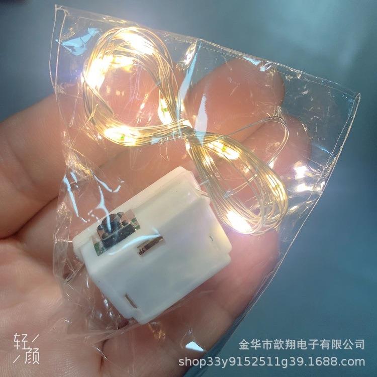 led一米包花小彩灯闪灯 浪漫红色装饰品灯串紫色节日铜丝串灯现货